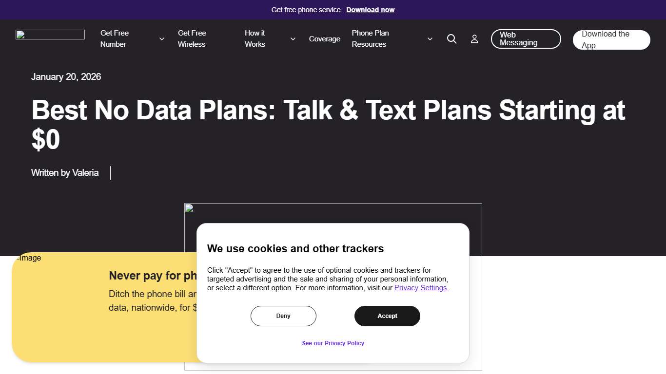Best No Data Plans in 2026: Talk & Text Plans From $0 - TextNow